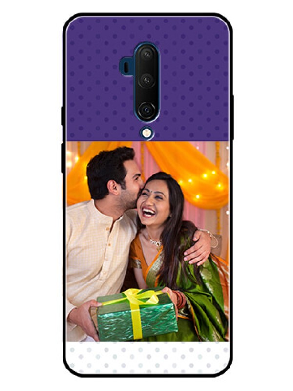 Custom Oneplus 7T Pro Personalized Glass Phone Case  - Violet Pattern Design