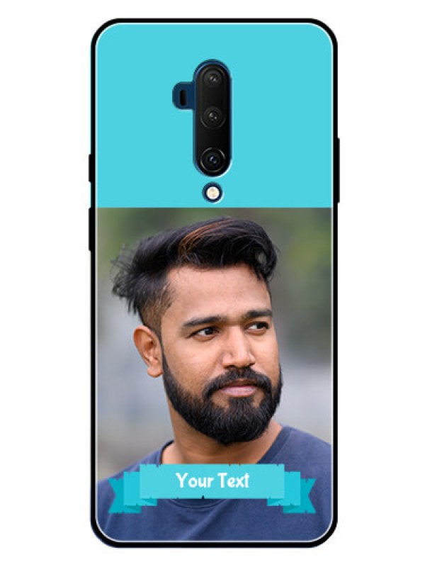 Custom Oneplus 7T Pro Personalized Glass Phone Case  - Simple Blue Color Design