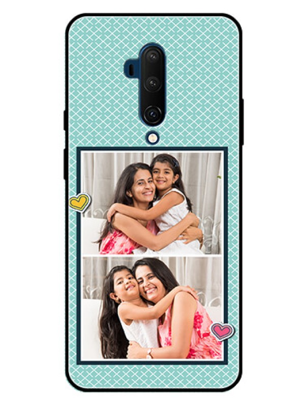 Custom Oneplus 7T Pro Custom Glass Phone Case  - 2 Image Holder with Pattern Design