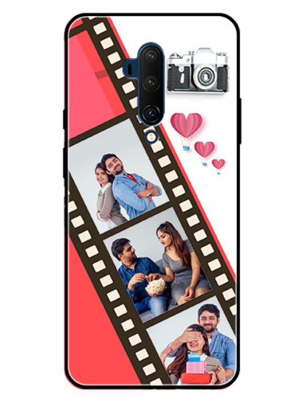 Custom Oneplus 7T Pro Personalized Glass Phone Case  - 3 Image Holder with Film Reel