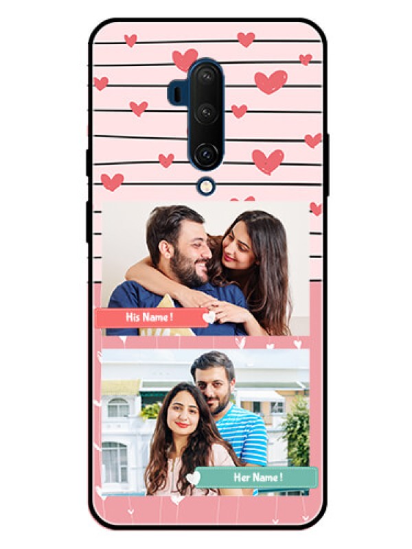 Custom Oneplus 7T Pro Custom Glass Mobile Case  - Photo with Heart Design