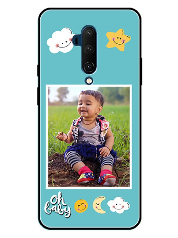 Custom Oneplus 7T Pro Personalized Glass Phone Case  - Smiley Kids Stars Design