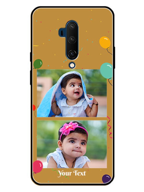 Custom Oneplus 7T Pro Personalized Glass Phone Case  - Image Holder with Birthday Celebrations Design