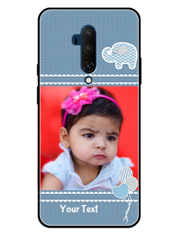 Custom Oneplus 7T Pro Photo Printing on Glass Case  - with Kids Pattern Design
