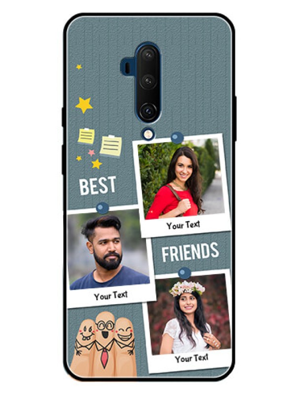 Custom Oneplus 7T Pro Personalized Glass Phone Case  - Sticky Frames and Friendship Design