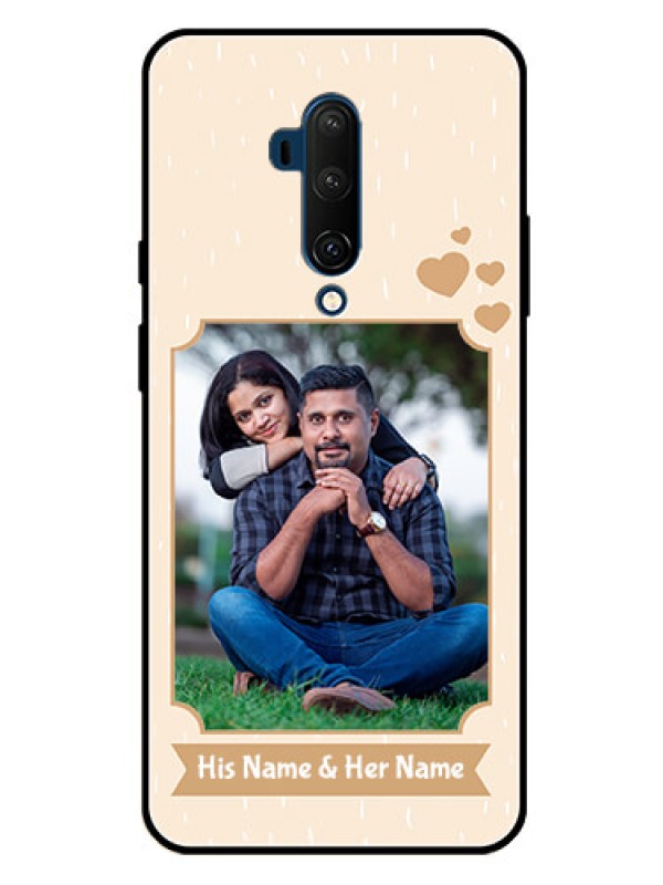 Custom Oneplus 7T Pro Custom Glass Phone Case  - with confetti love design 