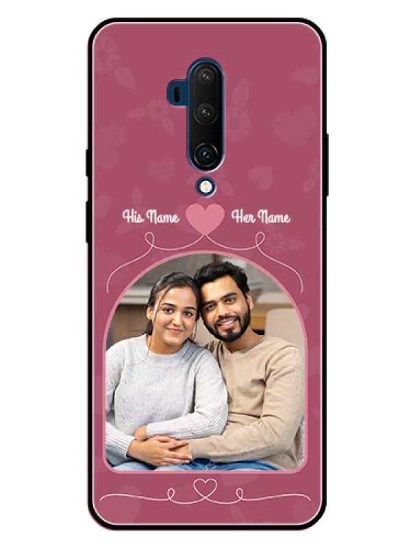Custom Oneplus 7T Pro Photo Printing on Glass Case  - Love Floral Design