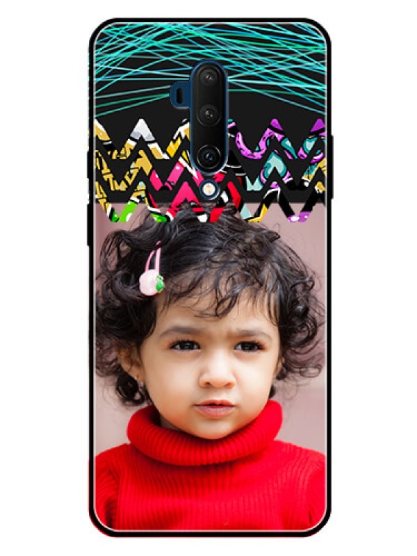 Custom Oneplus 7T Pro Personalized Glass Phone Case  - Neon Abstract Design