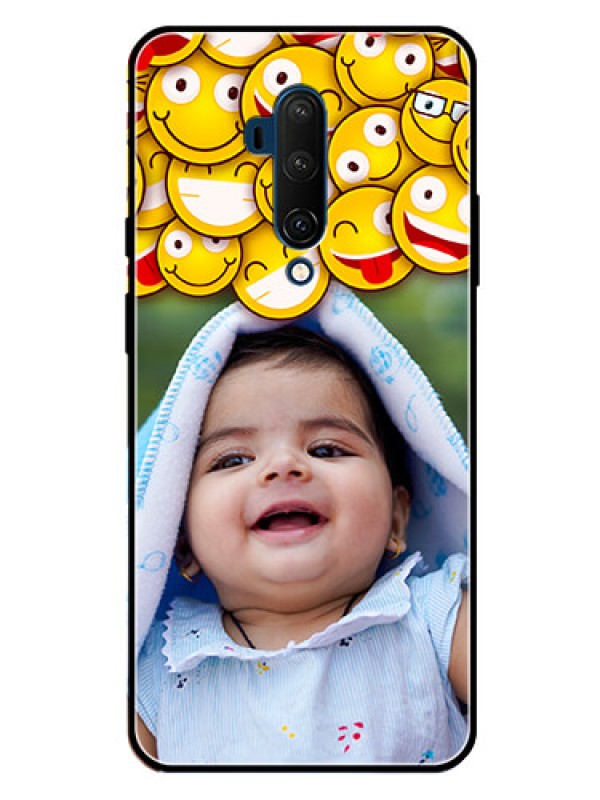 Custom Oneplus 7T Pro Custom Glass Mobile Case  - with Smiley Emoji Design