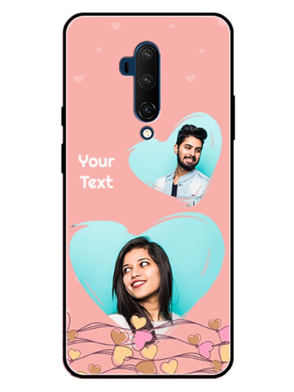 Custom Oneplus 7T Pro Custom Glass Mobile Case  - Love Doodle Design