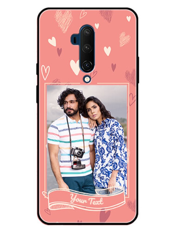 Custom Oneplus 7T Pro Custom Glass Phone Case  - Love doodle art Design