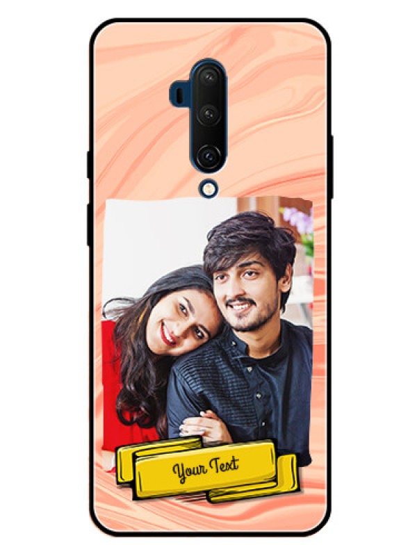 Custom Oneplus 7T Pro Personalized Glass Phone Case  - Marble Texture Design