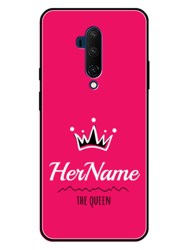 Custom Oneplus 7T Pro Glass Phone Case Queen with Name