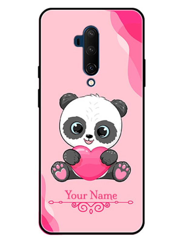 Custom OnePlus 7T Pro Custom Glass Mobile Case - Cute Panda Design