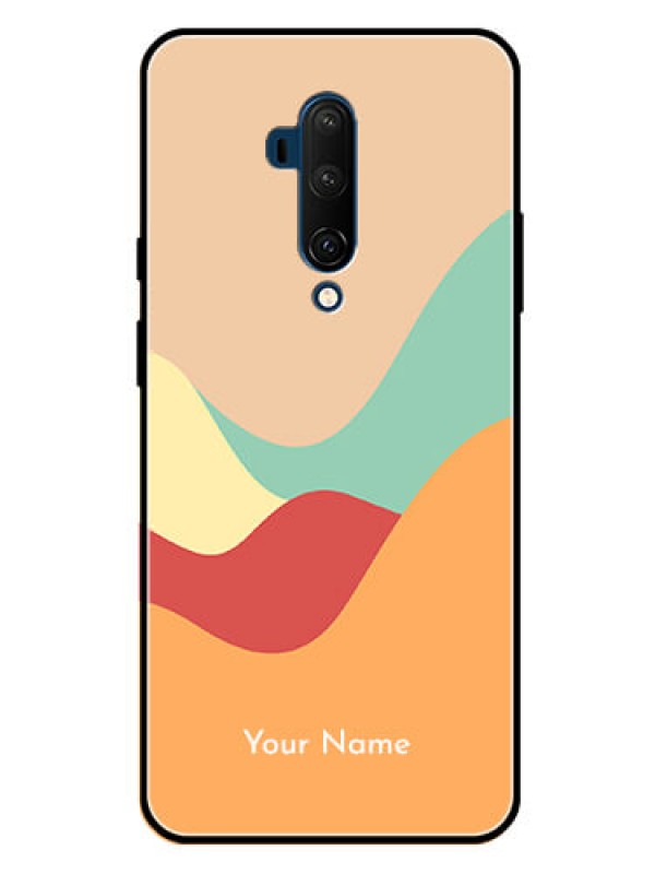Custom OnePlus 7T Pro Personalized Glass Phone Case - Ocean Waves Multi-colour Design