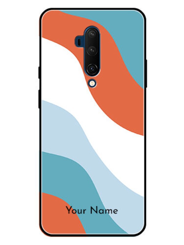 Custom OnePlus 7T Pro Custom Glass Mobile Case - coloured Waves Design