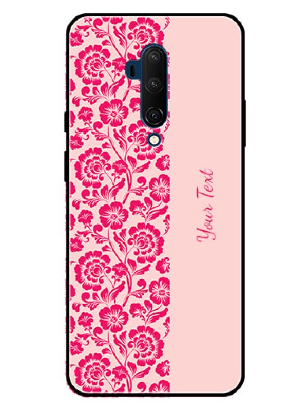 Custom OnePlus 7T Pro Custom Glass Phone Case - Attractive Floral Pattern Design