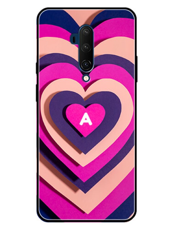 Custom OnePlus 7T Pro Custom Glass Mobile Case - Cute Heart Pattern Design