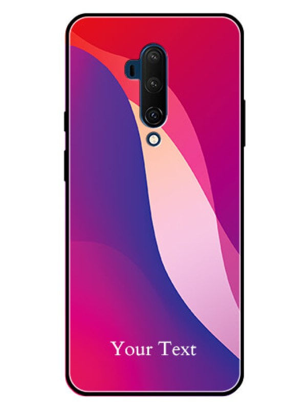 Custom OnePlus 7T Pro Personalized Glass Phone Case - Digital abstract Overlap Design