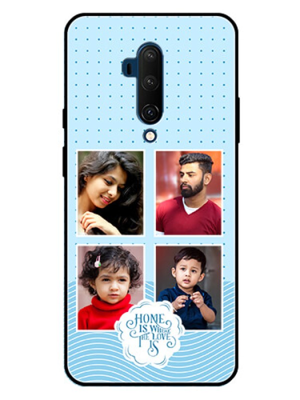 Custom OnePlus 7T Pro Custom Glass Phone Case - Cute love quote with 4 pic upload Design