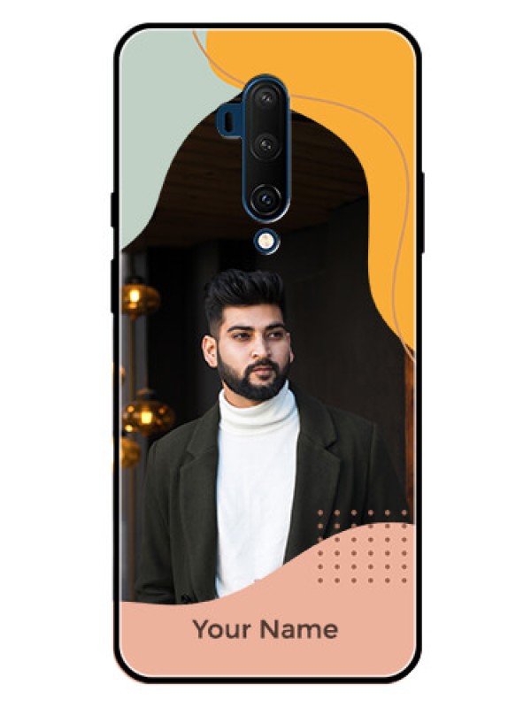 Custom OnePlus 7T Pro Personalized Glass Phone Case - Tri-coloured overlay design