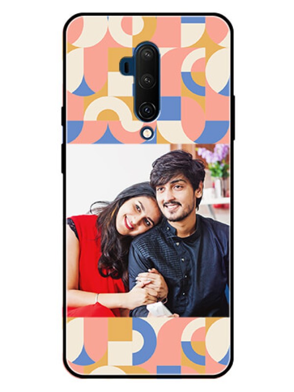 Custom OnePlus 7T Pro Photo Printing on Glass Case - Semi-circle Maze Pattern Design
