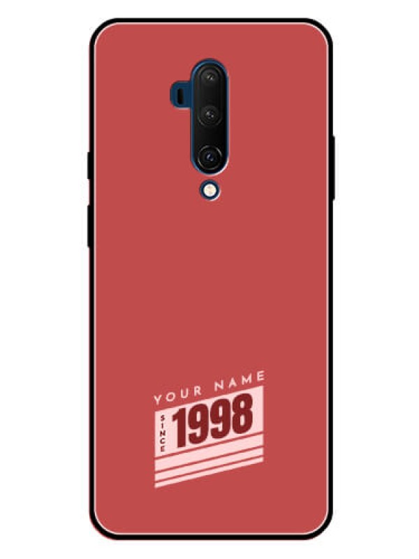 Custom OnePlus 7T Pro Custom Glass Phone Case - Red custom year of birth Design