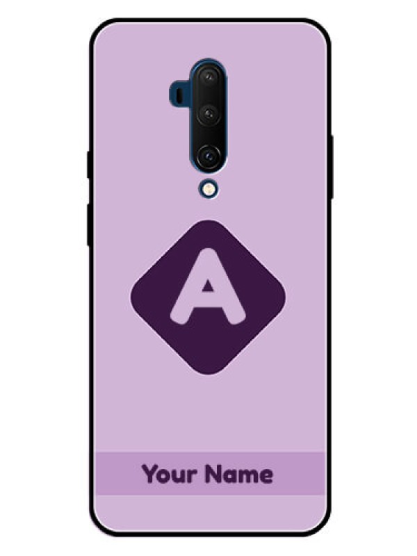 Custom OnePlus 7T Pro Custom Glass Mobile Case - Custom Letter in curved badge Design