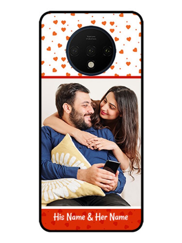 Custom OnePlus 7T Custom Glass Phone Case  - Orange Love Symbol Design
