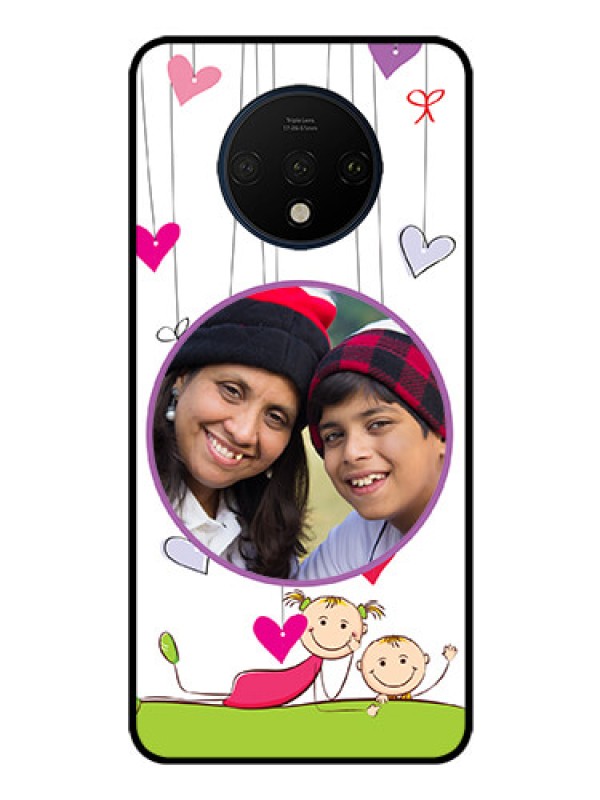 Custom OnePlus 7T Photo Printing on Glass Case  - Cute Kids Phone Case Design