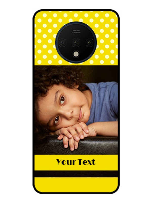 Custom OnePlus 7T Custom Glass Phone Case  - Bright Yellow Case Design