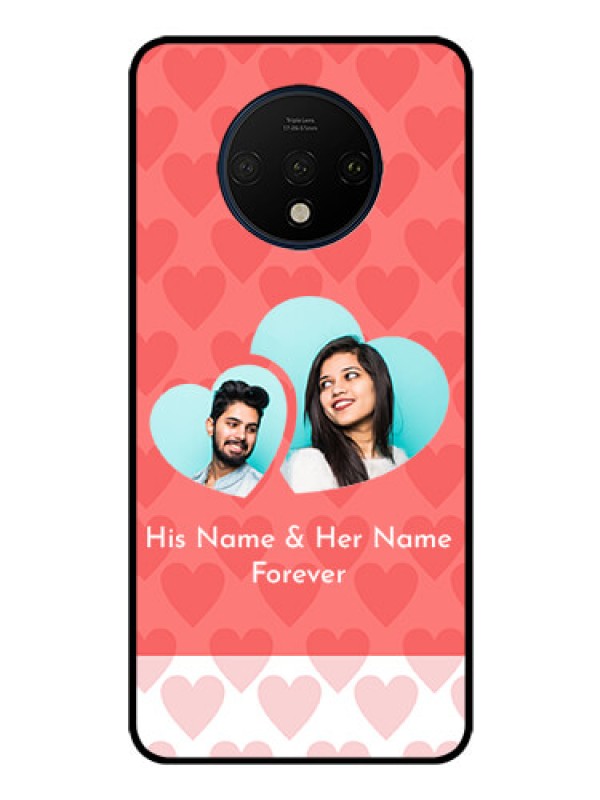 Custom OnePlus 7T Personalized Glass Phone Case  - Couple Pic Upload Design