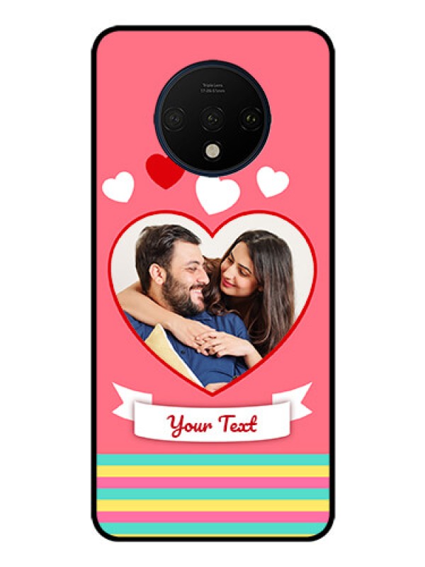 Custom OnePlus 7T Photo Printing on Glass Case  - Love Doodle Design