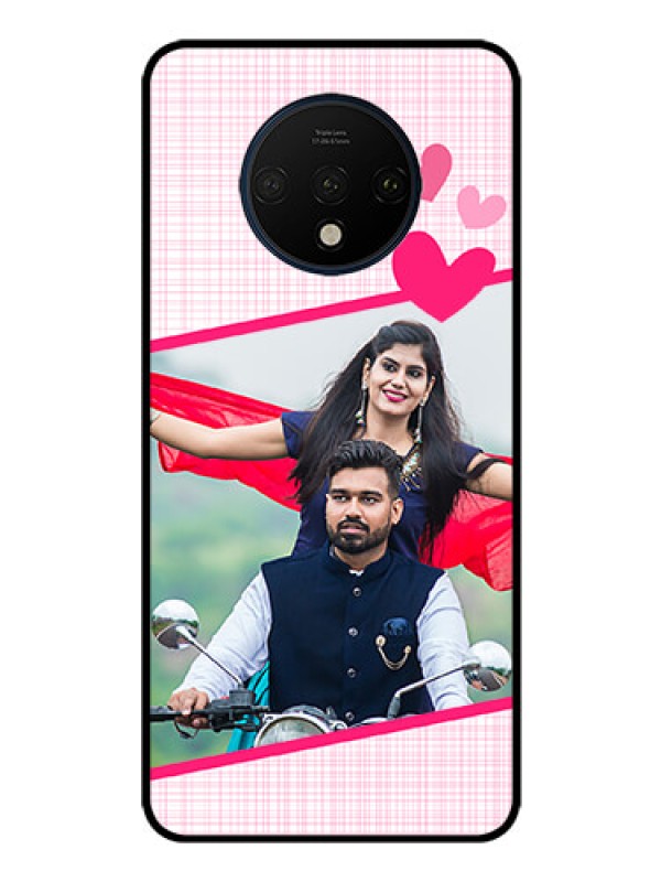 Custom OnePlus 7T Custom Glass Phone Case  - Love Shape Heart Design