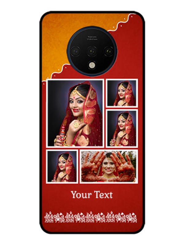 Custom OnePlus 7T Personalized Glass Phone Case  - Wedding Pic Upload Design