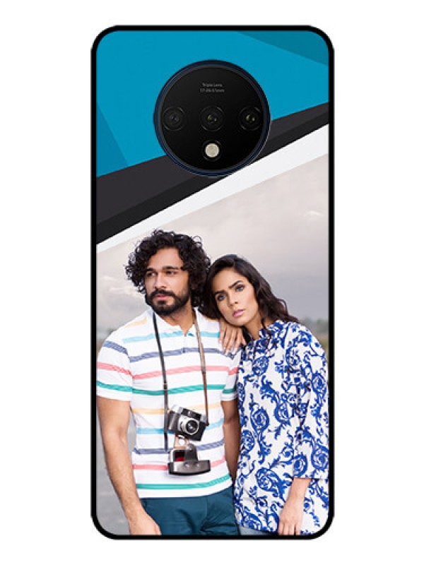Custom OnePlus 7T Photo Printing on Glass Case  - Simple Pattern Photo Upload Design