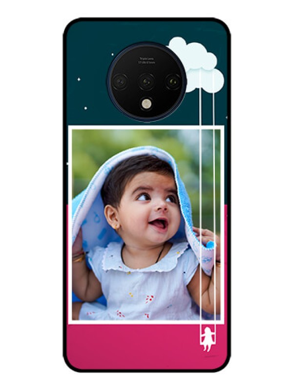 Custom OnePlus 7T Custom Glass Phone Case  - Cute Girl with Cloud Design