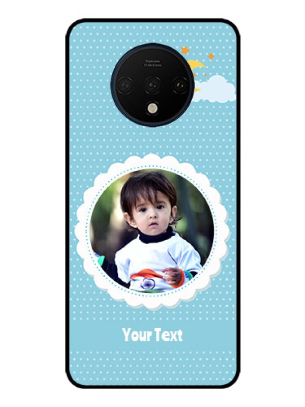 Custom OnePlus 7T Personalised Glass Phone Case  - Violet Pattern Design