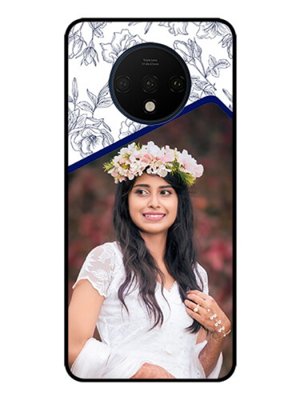 Custom OnePlus 7T Personalized Glass Phone Case  - Premium Floral Design