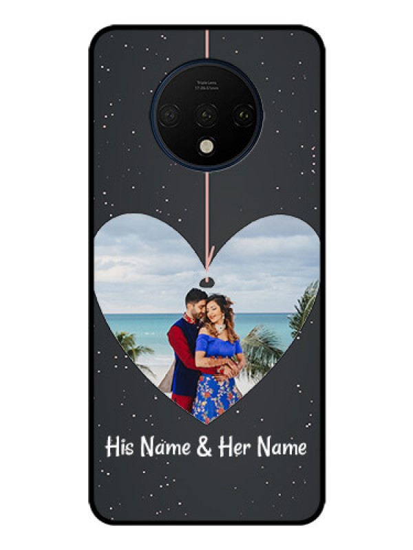 Custom OnePlus 7T Custom Glass Phone Case  - Hanging Heart Design