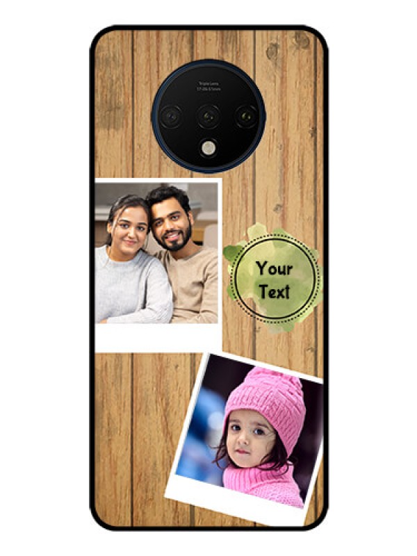 Custom OnePlus 7T Custom Glass Phone Case  - Wooden Texture Design