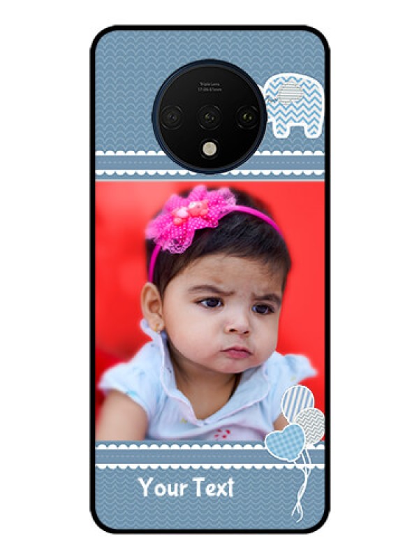 Custom OnePlus 7T Photo Printing on Glass Case  - with Kids Pattern Design