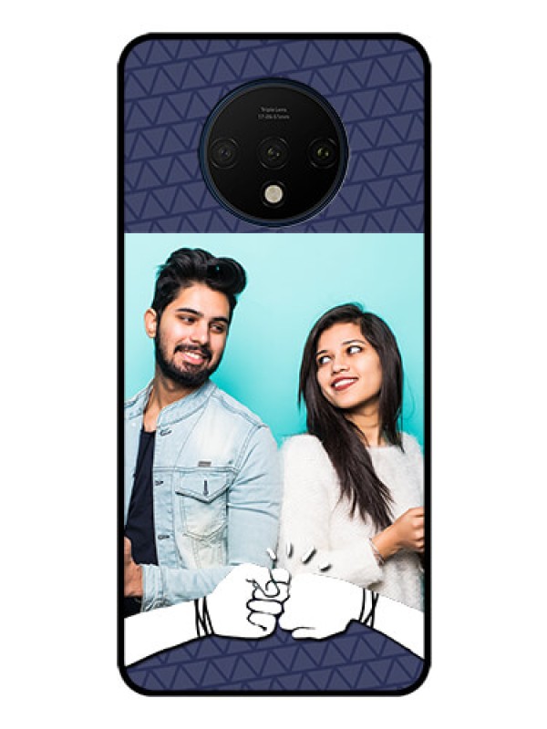 Custom OnePlus 7T Photo Printing on Glass Case  - with Best Friends Design  