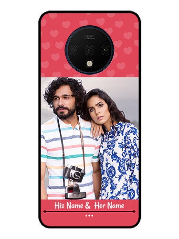 Custom OnePlus 7T Photo Printing on Glass Case  - Simple Love Design