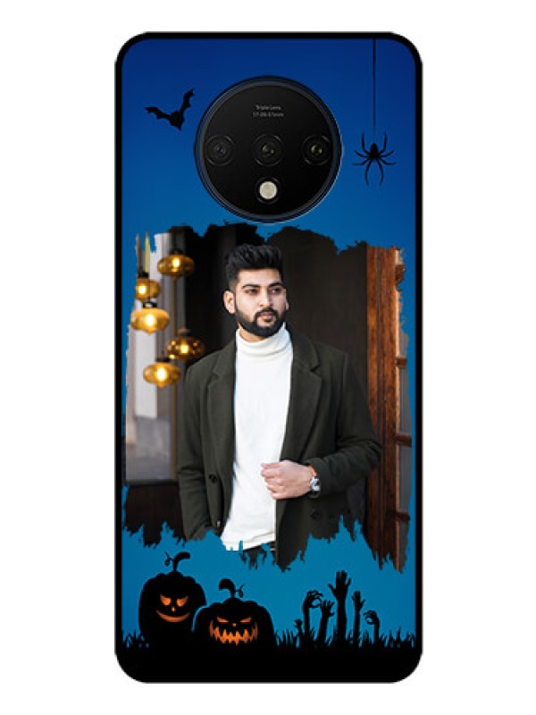 Custom OnePlus 7T Photo Printing on Glass Case  - with pro Halloween design 