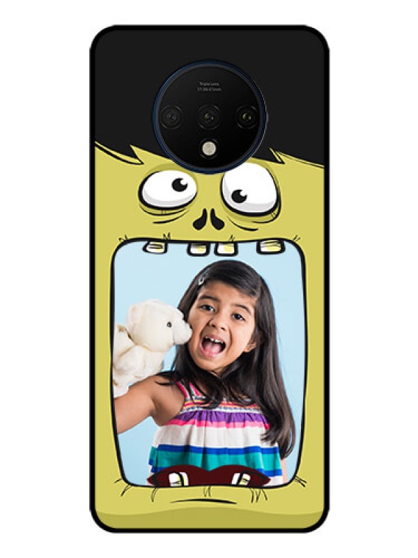Custom OnePlus 7T Personalized Glass Phone Case  - Cartoon monster back case Design