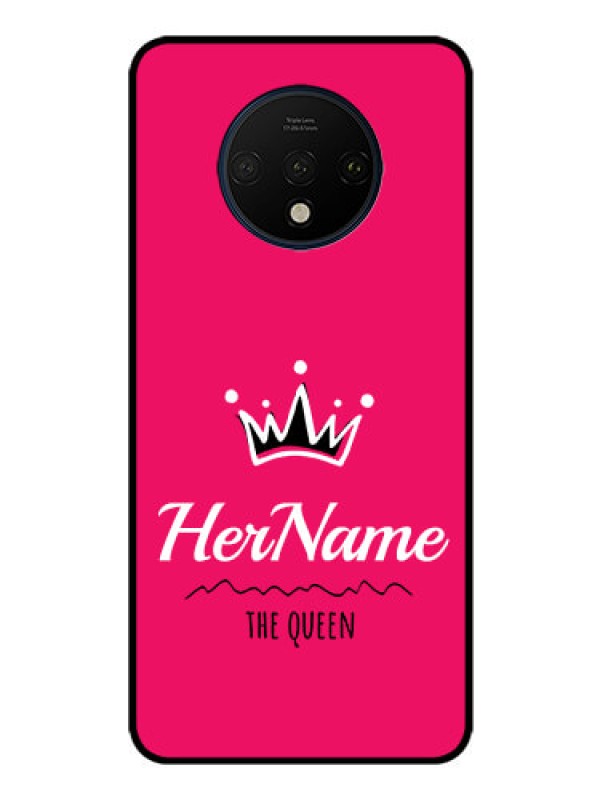 Custom Oneplus 7T Glass Phone Case Queen with Name