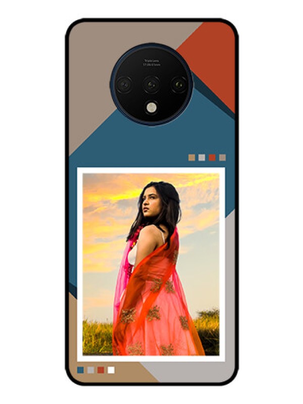 Custom OnePlus 7T Personalized Glass Phone Case - Retro color pallet Design