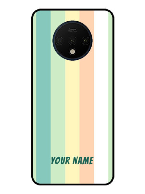Custom OnePlus 7T Photo Printing on Glass Case - Multi-colour Stripes Design