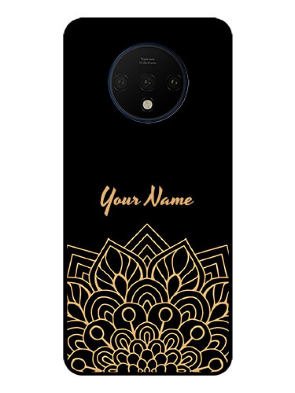 Custom OnePlus 7T Custom Glass Phone Case - Golden mandala Design